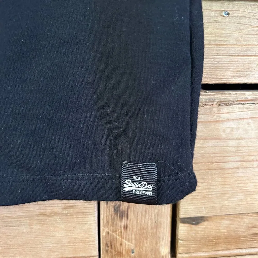 SuperDry Skirts‎ Medium Black Pull On Elastic Waist Skirt Slit Up The Back